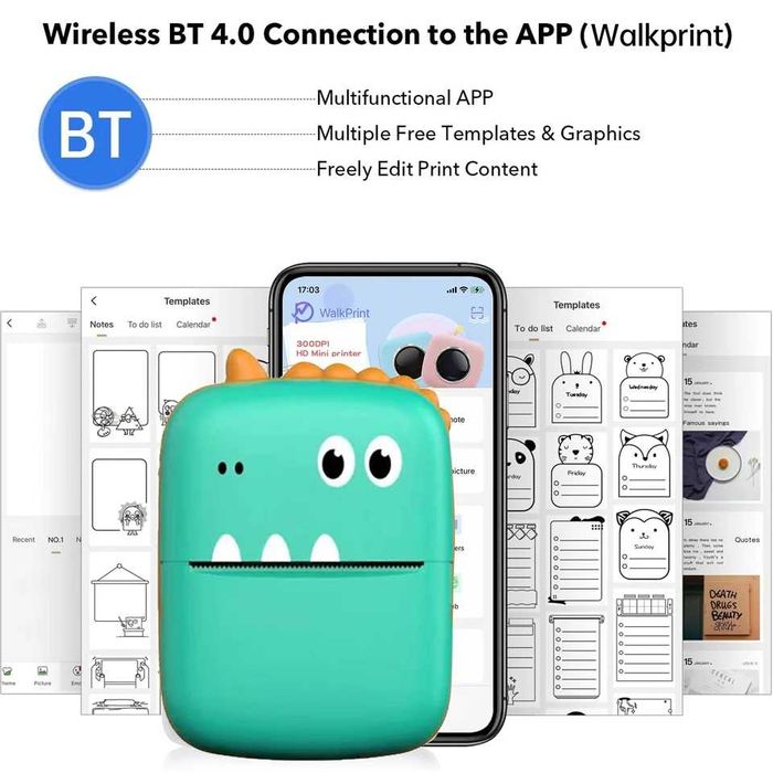 НОВЫЙ Портативный Принтер JETIX Mini А8 для Заметок/Этикеток/Вырезок