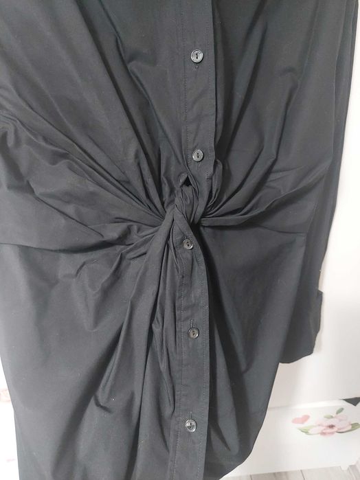 Elegancka koszula czarna przekładana  bawełna h&m M/L