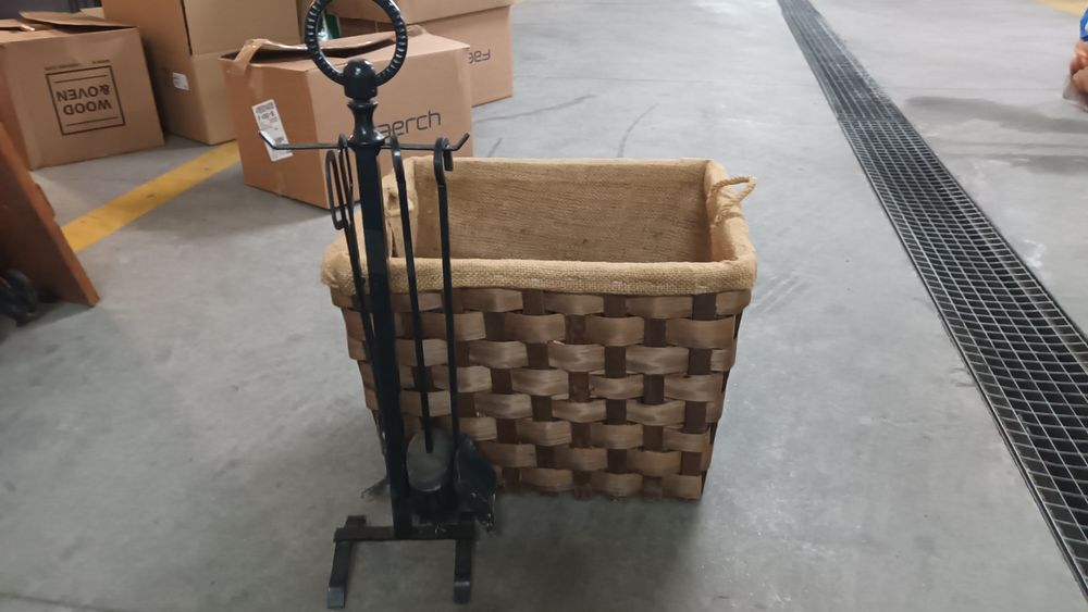 Cesto lenha e acessórios