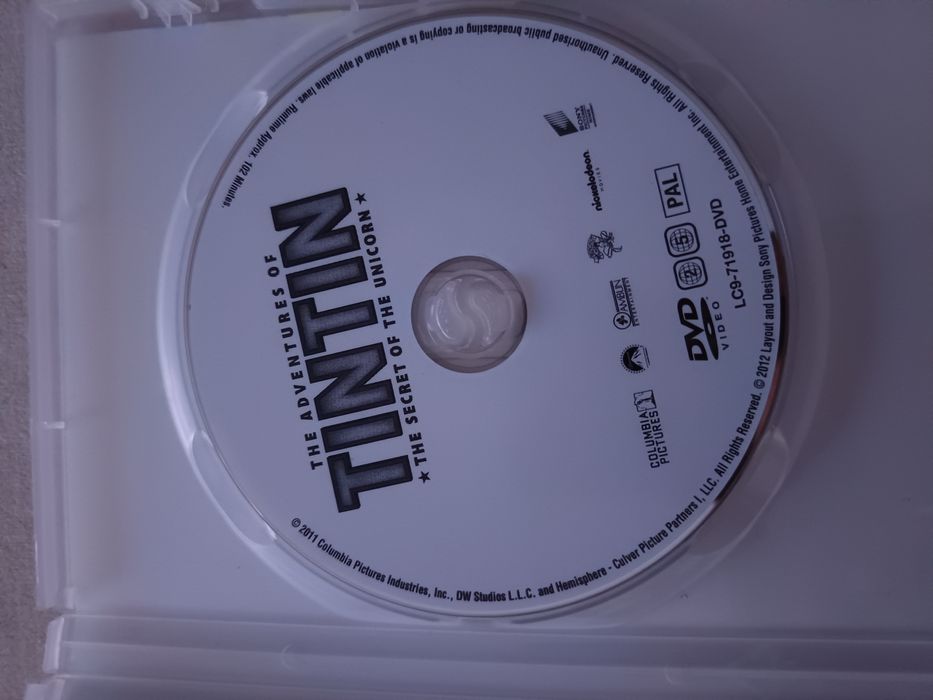 DVD as aventuras de tintin e o segredo de licorne