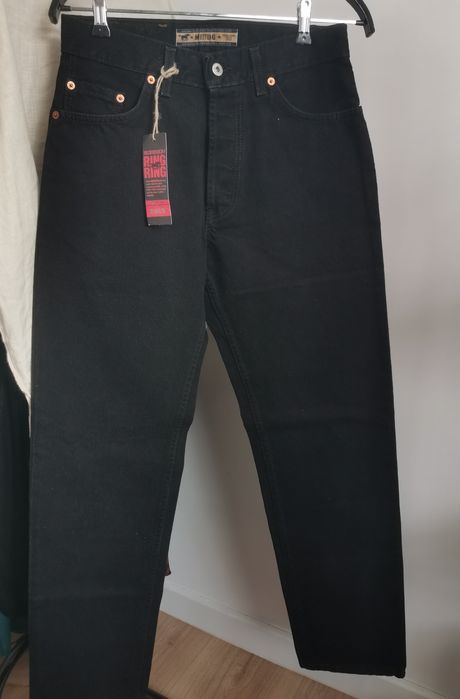 Nowe czarne męskie spodnie jeans Mustang