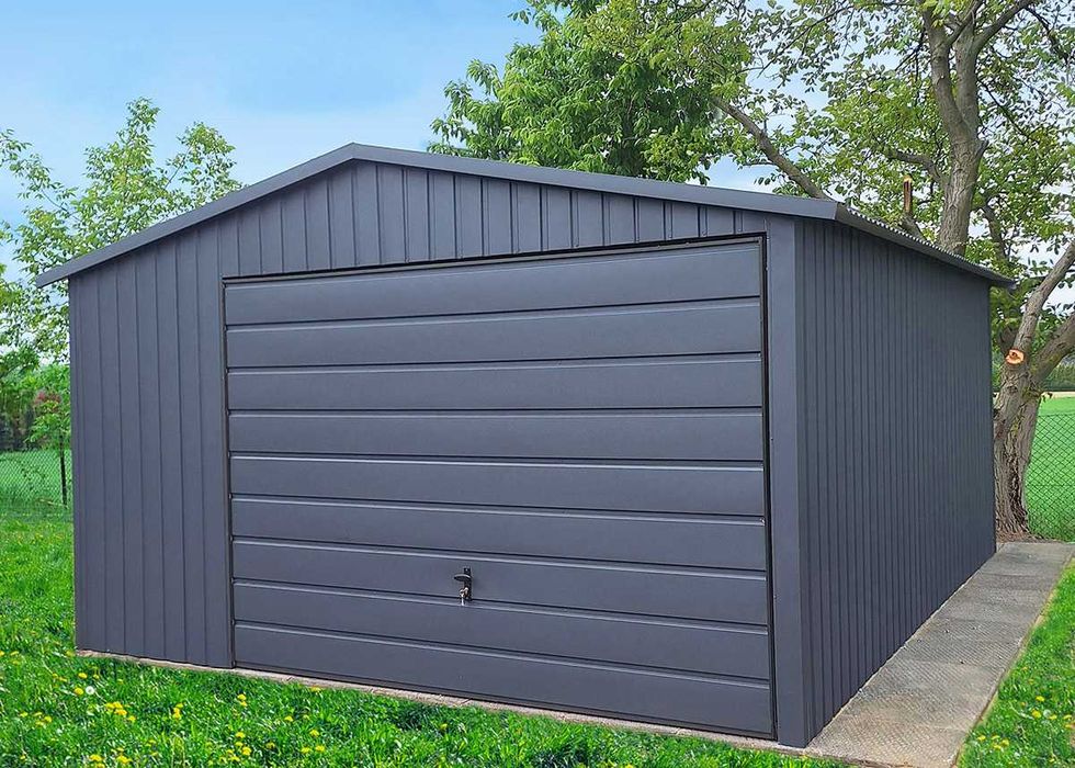 Garaż blaszany 4x5 antracyt dwuspadowy garaże blaszane od producenta