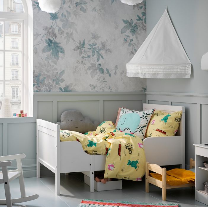 Cama Extensível c/ estrado ripas, branco, 80x200 cm IKEA SUNDVIK