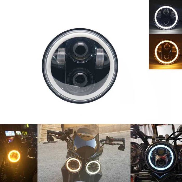 Farol frontal LED 5.75 pol cafe racer bobber chopper