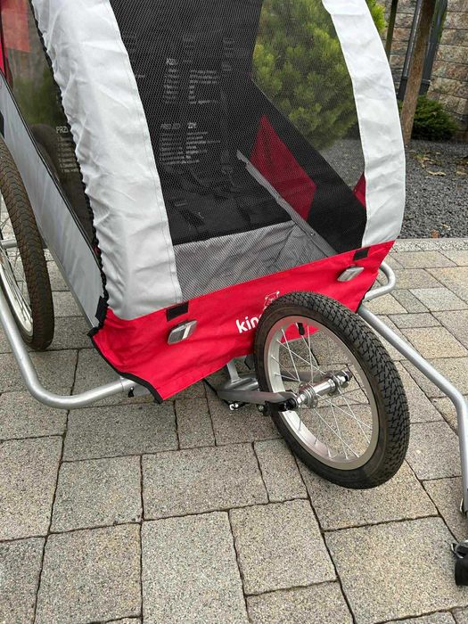 Przyczepka rowerowa 2 osobowa przyczepa na rower dla dzieci wózek 2w1