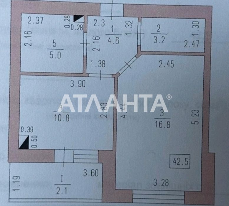 1-комнатная квартира по адресу (площадь 42,5 м²) - Atlanta.ua - фото 4