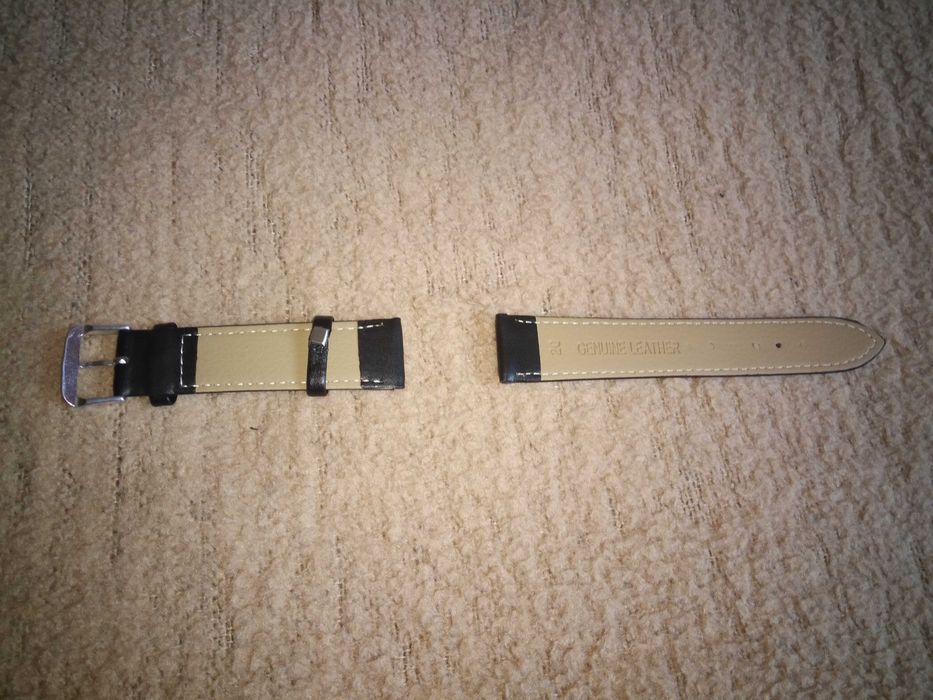 Czarny pasek do zegarka na rękę, szerokość 20 mm - nowy.