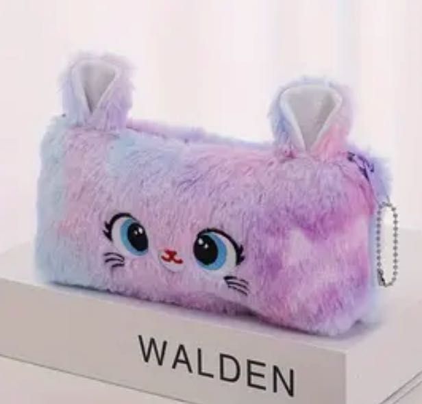 Super Soft Fur Pencil Case (Pink or Purple) NEW