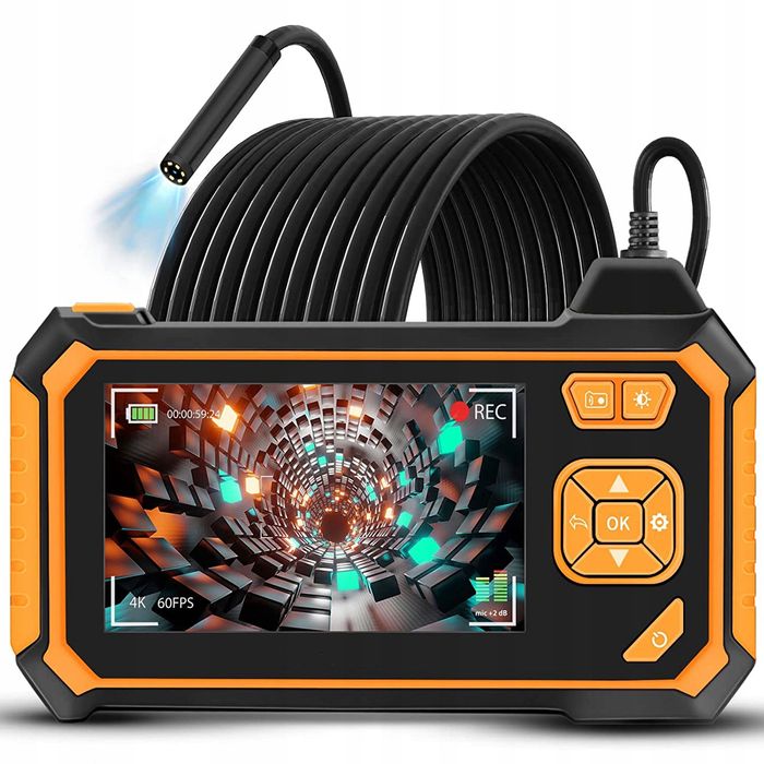 Kamera INSPEKCYJNA 4,3'' ENDOSKOP Dwie Kamery 5m 8LED Profesjonalna