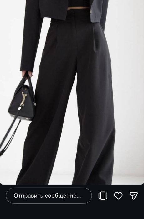 Брюки палаццо черного цвета