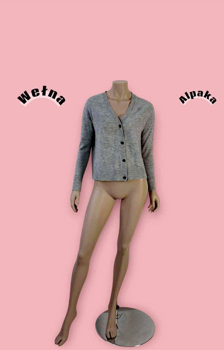 Selected Femme kardigan luźny sweter damski S wełna alpaka slfhelka
32