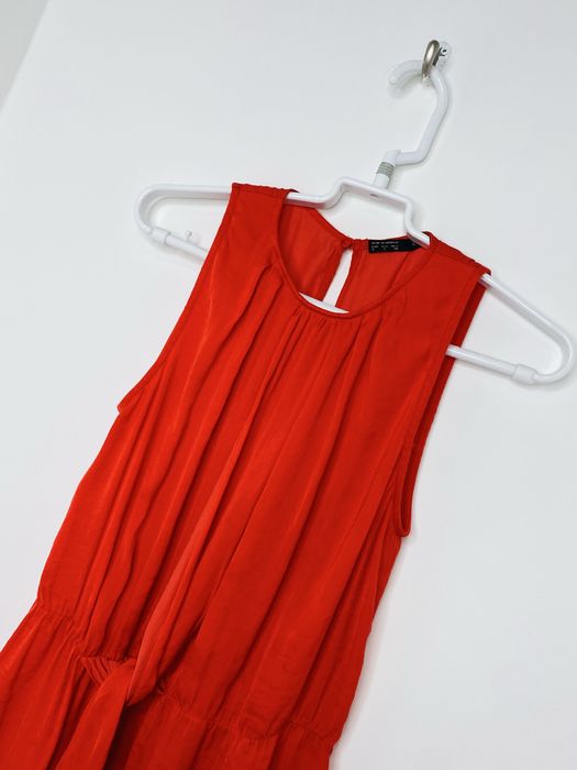 Женский коралловый топ блуза Zara Xs/S оверсайз must have