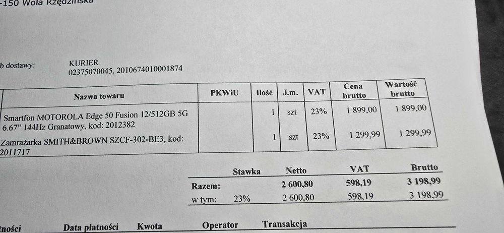 Smartfon Motorola Edge 50 Fusion 12/512GB 5G 6,67 - Gwarancja