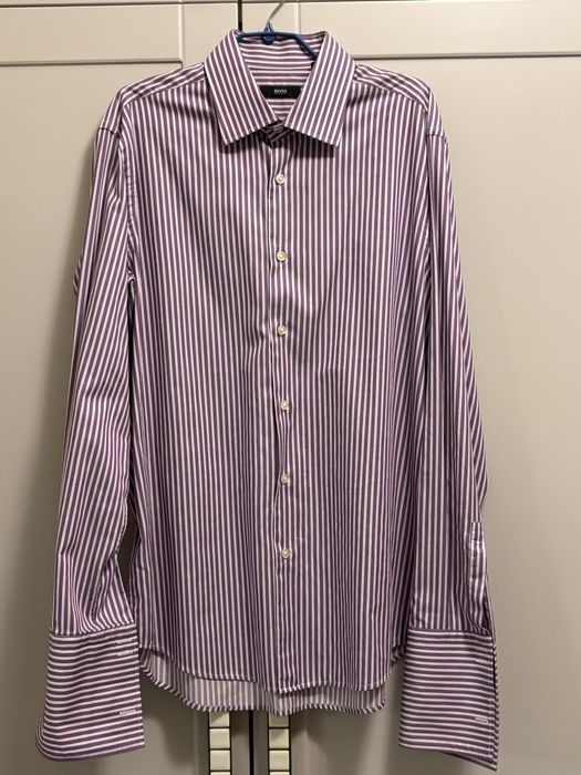 Сорочка BOSS Hugo Boss оригінал, 100% cotton, італійська тканина, смужкa