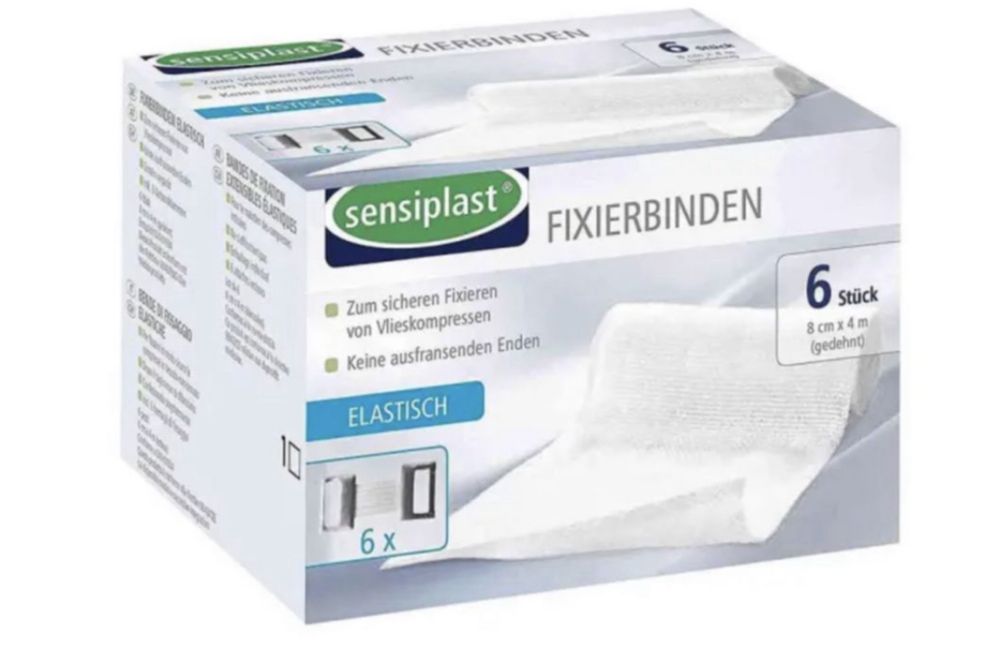Bandaże mocujące Sensiplast 6, elastyczne o rozciągnięciu ok. 8cm x 4m