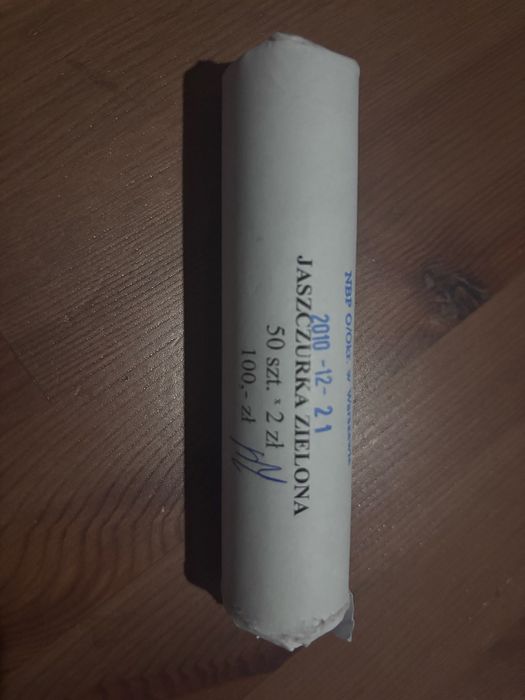 Rolka bankowa 50x 2 zł Jaszczurka Zielona 2009 UNC Nieobiegowe NBP