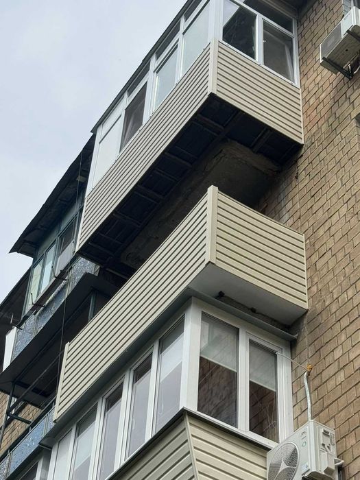 Ремонт балкона город Киев, Обшивка лоджии НЕДОРОГО, Французский балкон