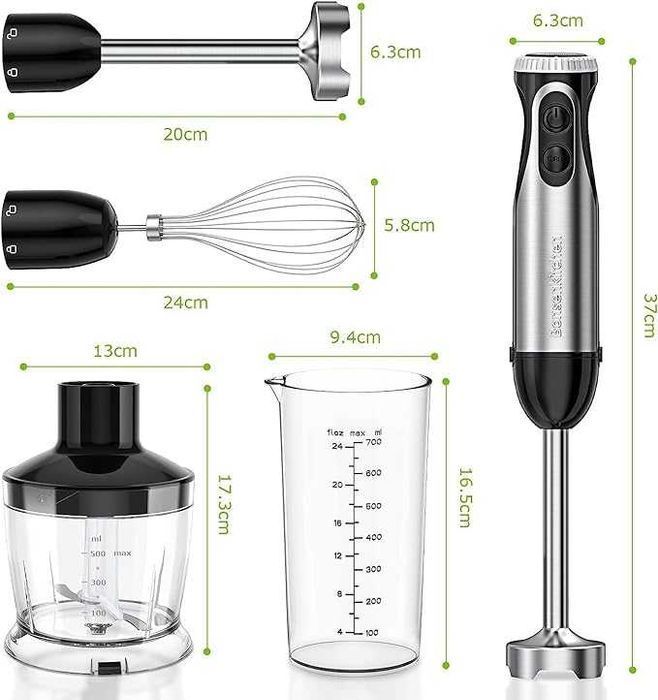 Bonsenkitchen HB3203 elektryczny blender immersyjny 4 w 1,1000 W (64a)