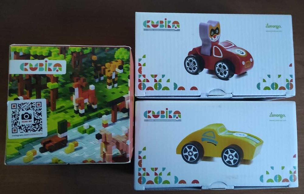 Деревянный конструктор Cubika и машинка Cubika