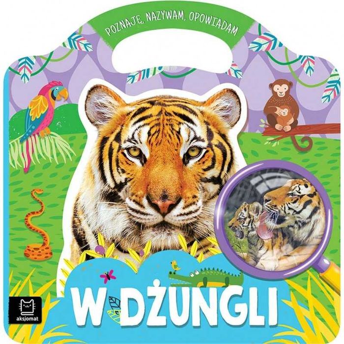 W DŻUNGLI POZNAJĘ, nazywam, opowiadam, książeczka AKSJOMAT