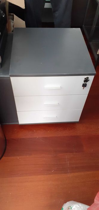 Black and Gray Drawer Unit