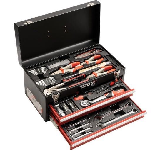 Skrzynka z narzędziami YATO komplet 80 elementów klucze kombinerki pro