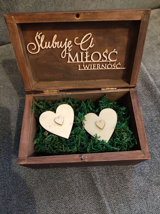 Pudełko drewniane na obrączki