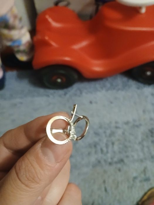 Серебрянные серьги с золотой пластиной