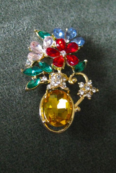 Alfinete / Broche / Pregadeira Jarra Flores NOVO
