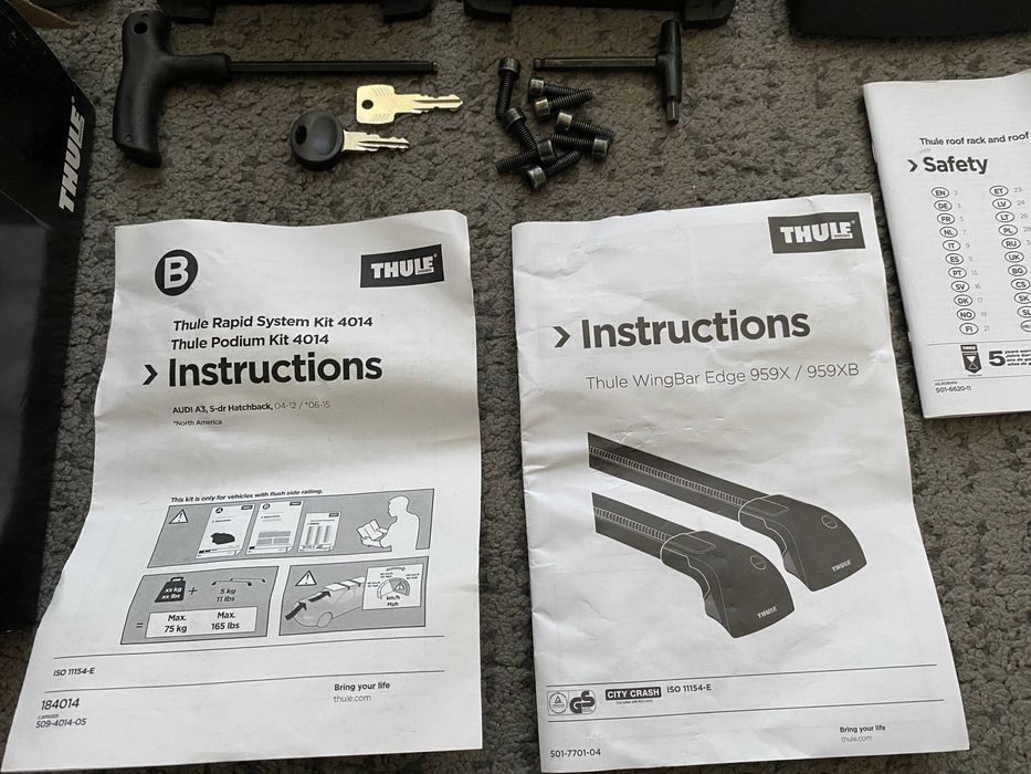 2 Barras tejadilho Thule WingBar (959X e 959XB) + Rapid Kit 4014