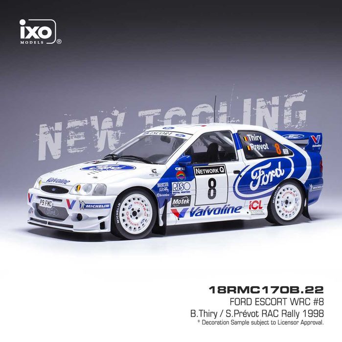 Ixo - WRC - 1/18 Ford Escort WRC B.Thiry #8 3rd RAC Rally 1998