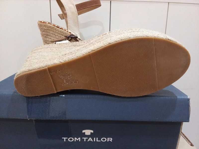 espandryle na koturnie marki Tom Tailor roz. 39 wkładka 24 cm sandały