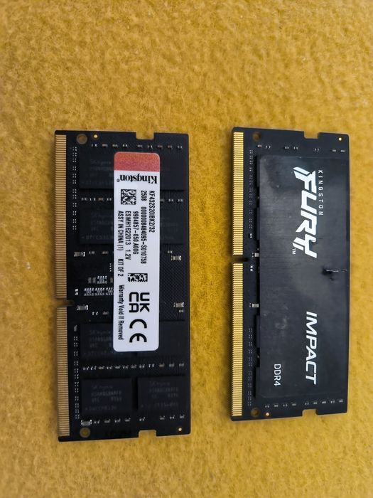 DDR4 Kingston Fury (1x8, 2x16) gb 2666-3200 геймерська пам'ять