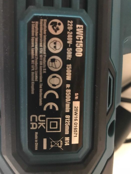 Штроборіз Erbauer EWC1500,125 мм.1500 Вт.,220-240 В. з Англії