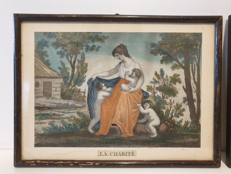 Par de lindas antigas litografias francesas