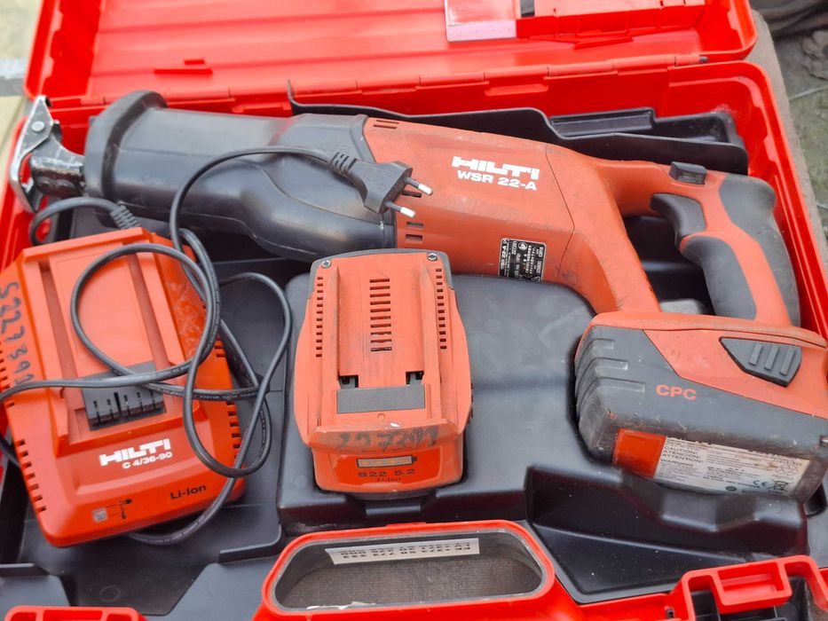 Piła szablasta Hilti WSR 22-A |Zestaw 2x Aku 5.2Ah + Ładowarka walizka