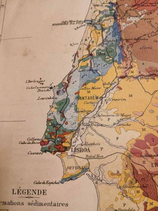 Mapa - Portugal, Esquisse Geologique (1900)
