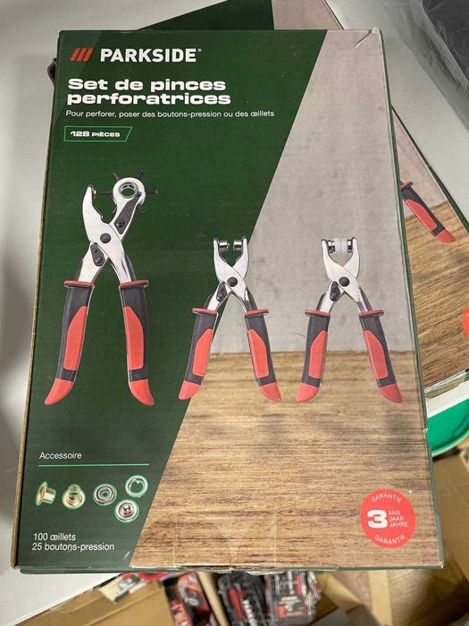 Набор для устан. люверсов/кнопок+100люверс и 25кнопок (128шт) PARKSIDE