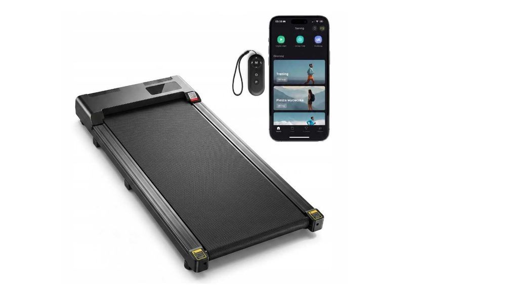 Bieżnia Elektryczna Do Chodzenia Walking Pad Treningowa Bluetooth Głośnik 6 KM/H Pilot LED Kompaktowa Do Domu Biura Cicha
