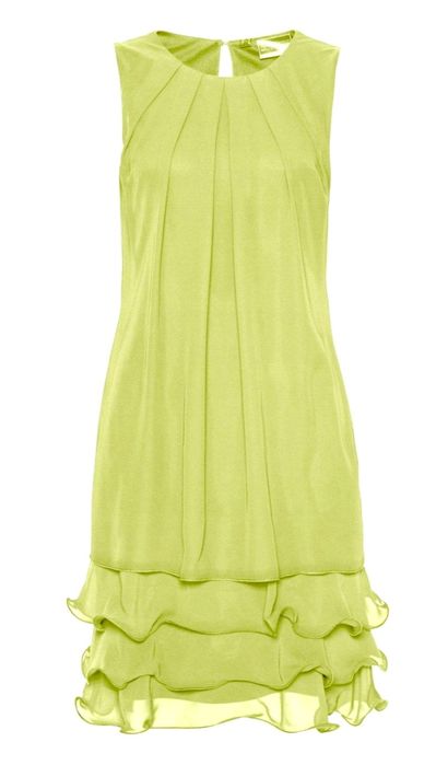 NOWA piękna balowa sukienka r.54 - szyfon, falbanki  - limonka