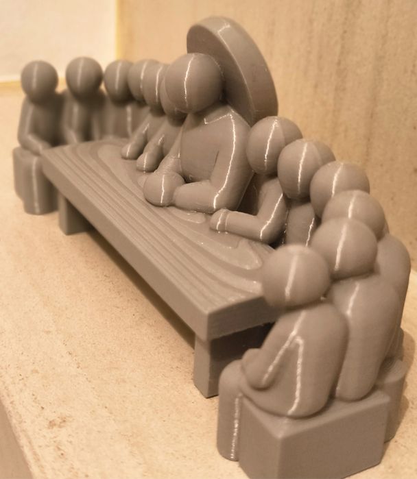 Santa Ceia minimalista em 3D