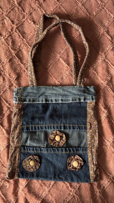 Mala de ganga com flores e alça