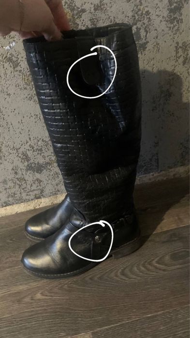 Продам кожанные сапоги