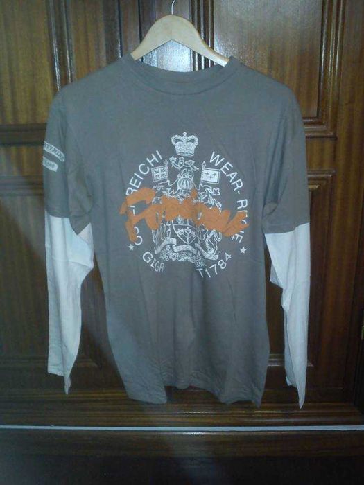 sweat tamanho l tons cinzento e branco