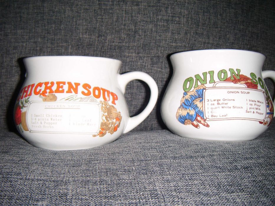 Bulionówki, kubki na zupę z przepisami (4sztuki)