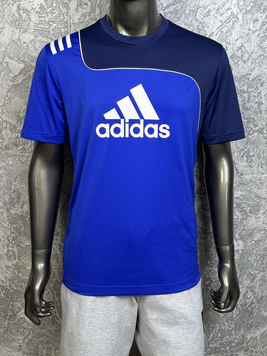 Adidas Climalite футболка L размер спортивная синя с лого