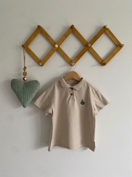 Tshirt polówka minories beżowy 104 gruszka jak Newbie