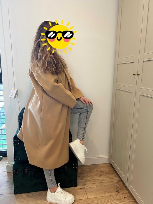 Beżowy płaszcz oversize Outhorn Camel Coat - Rozmiar L