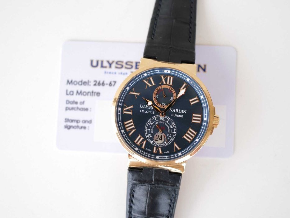 Ulysse Nardin Marine Chronometer 43mm Blue Dial 18K Rose Gold