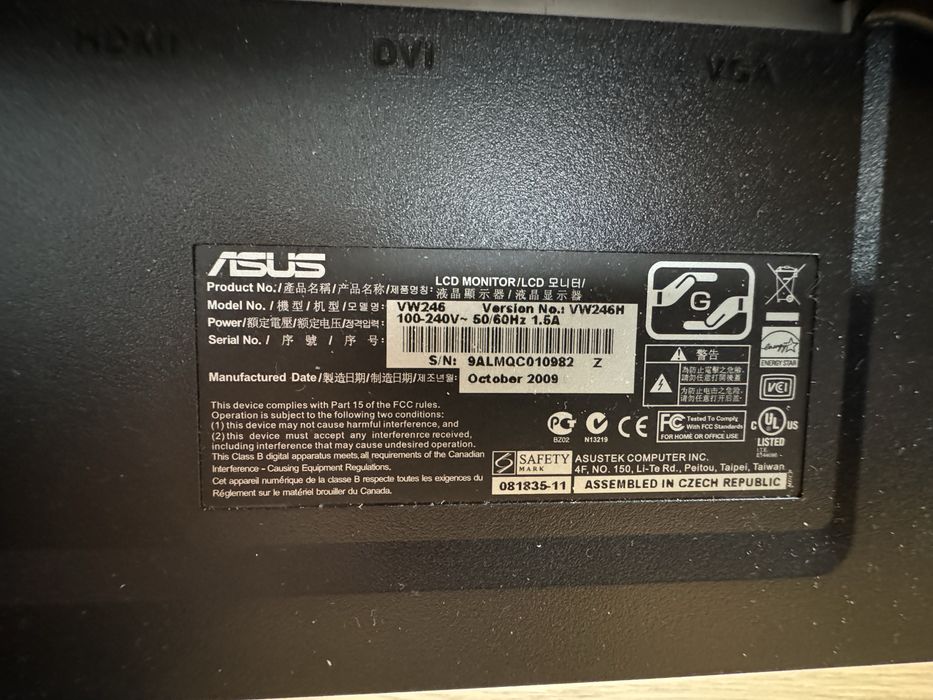 Monitor LCD ASUS 24”